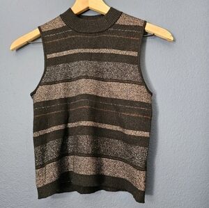 House of Harlow 1960 Black and Gray Striped Turtleneck Sweater